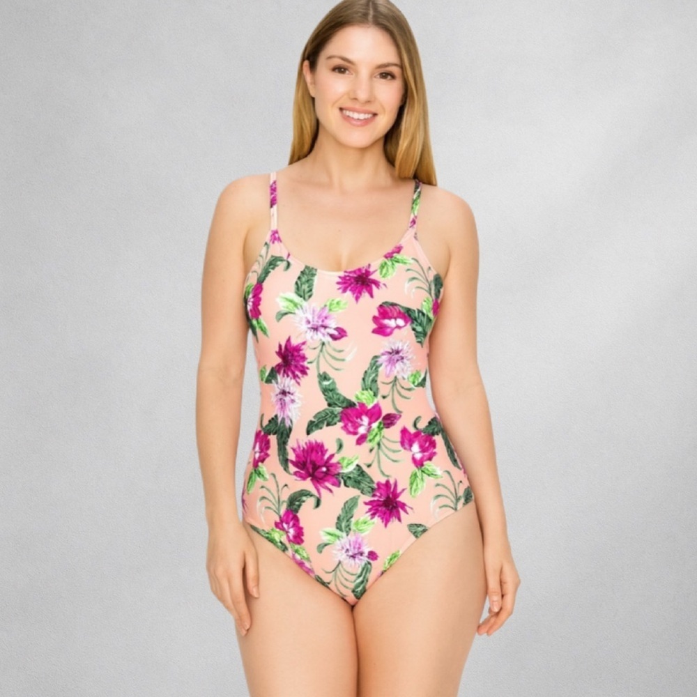 Tori Praver Seafoam Women's Bathing Suit Large One piece Tropical Hawaii